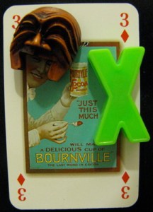 Three of diamonds from the 'Cadbury Heritage Collection' deck: Stretch Marks