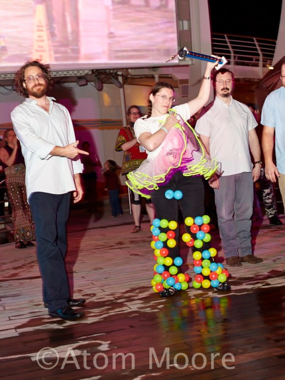 I can't say I ever expected to be on a cruise ship with an internet superstar pointing at my balls, but I like it.